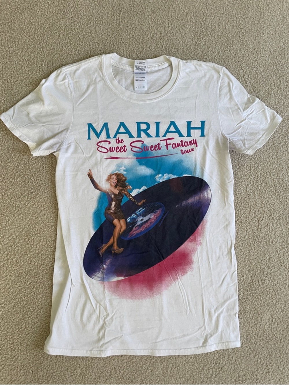 Mariah Carey White 'Sweet Sweet Fantasy' Tour Tee
